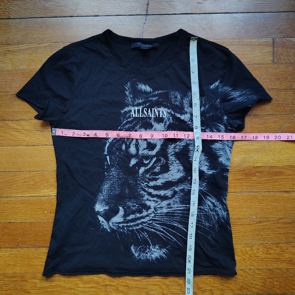 SOLD All Saints Bela Tigress Tee Organic Cotton Size Small Graphic Print T-Shirt - Picture 7 of 7